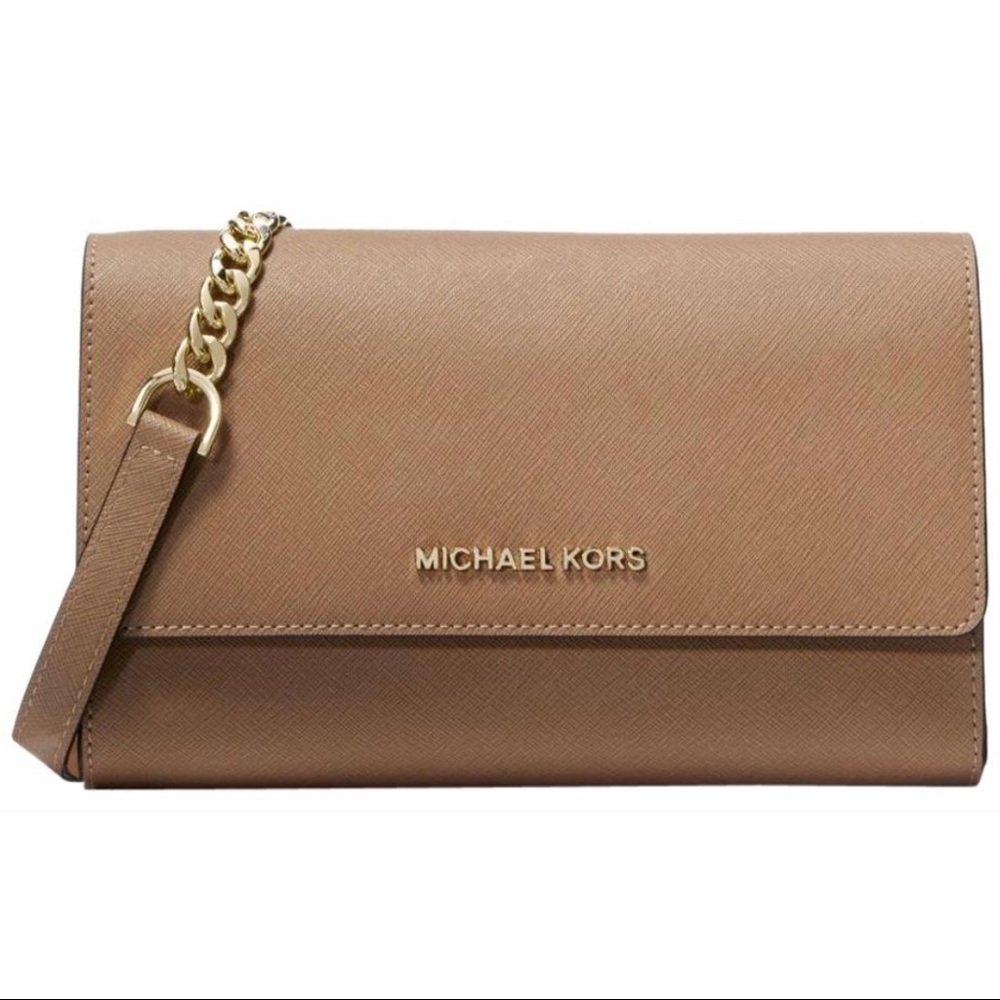 MK 3-in-1 Jet Set Saffiano Leather Crossbody Bag